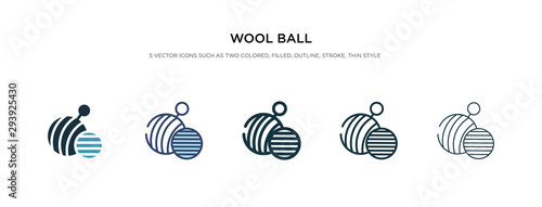 wool ball icon in different style vector illustration. two colored and black wool ball vector icons designed in filled, outline, line and stroke style can be used for web, mobile, ui