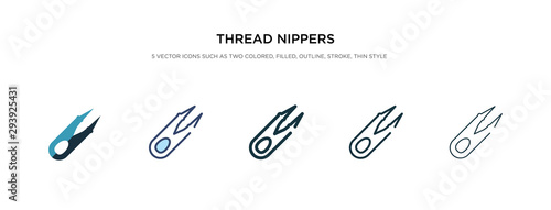 thread nippers icon in different style vector illustration. two colored and black thread nippers vector icons designed in filled, outline, line and stroke style can be used for web, mobile, ui