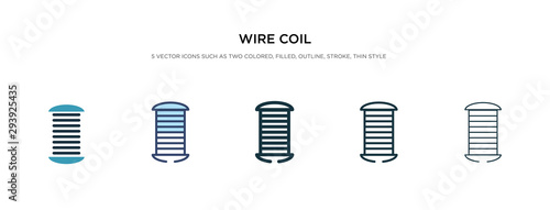 wire coil icon in different style vector illustration. two colored and black wire coil vector icons designed in filled, outline, line and stroke style can be used for web, mobile, ui