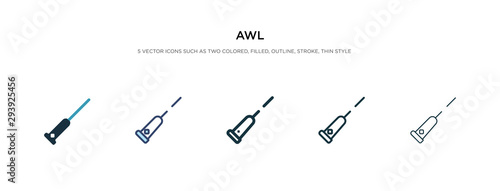 awl icon in different style vector illustration. two colored and black awl vector icons designed in filled, outline, line and stroke style can be used for web, mobile, ui