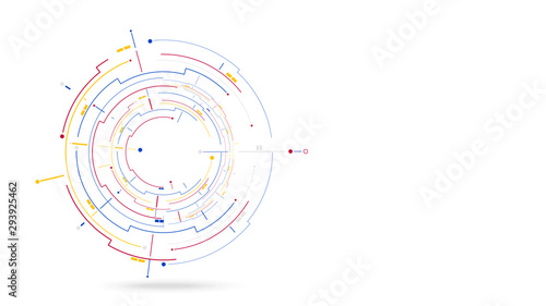 Digital geometric data circle elements abstract background