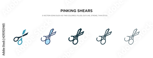 pinking shears icon in different style vector illustration. two colored and black pinking shears vector icons designed in filled, outline, line and stroke style can be used for web, mobile, ui