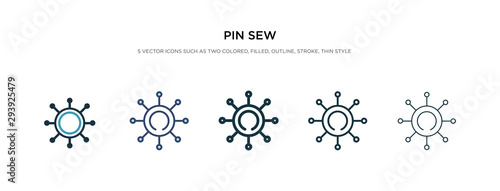 pin sew icon in different style vector illustration. two colored and black pin sew vector icons designed in filled, outline, line and stroke style can be used for web, mobile, ui