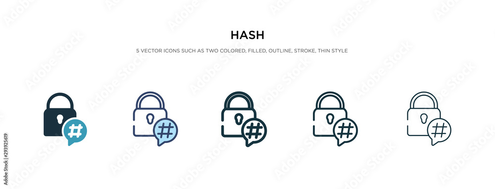 hash icon in different style vector illustration. two colored and black hash vector icons designed in filled, outline, line and stroke style can be used for web, mobile, ui hash icon in different style vector illustration. two colored and black hash vector icons designed in filled, outline, line and stroke style can be used for web, mobile, ui