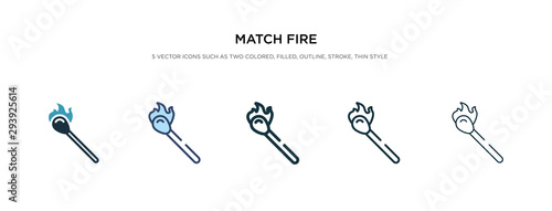 match fire icon in different style vector illustration. two colored and black match fire vector icons designed in filled, outline, line and stroke style can be used for web, mobile, ui