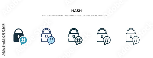 hash icon in different style vector illustration. two colored and black hash vector icons designed in filled, outline, line and stroke style can be used for web, mobile, ui