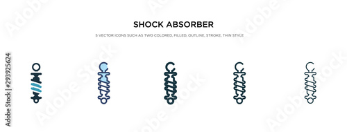 shock absorber icon in different style vector illustration. two colored and black shock absorber vector icons designed in filled, outline, line and stroke style can be used for web, mobile, ui
