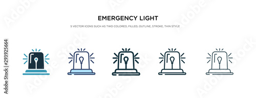 emergency light icon in different style vector illustration. two colored and black emergency light vector icons designed in filled, outline, line and stroke style can be used for web, mobile, ui