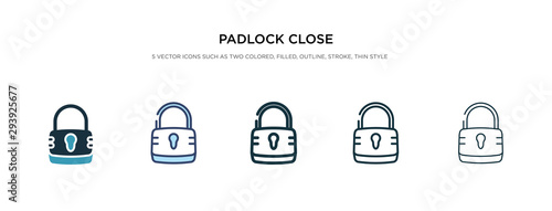 padlock close icon in different style vector illustration. two colored and black padlock close vector icons designed in filled, outline, line and stroke style can be used for web, mobile, ui