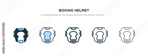 boxing helmet icon in different style vector illustration. two colored and black boxing helmet vector icons designed in filled, outline, line and stroke style can be used for web, mobile, ui