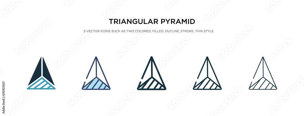 triangular pyramid from top view icon in different style vector illustration. two colored and black triangular pyramid from top view vector icons designed in filled, outline, line and stroke style triangular pyramid from top view icon in different style vector illustration. two colored and black triangular pyramid from top view vector icons designed in filled, outline, line and stroke style