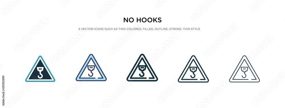 no hooks icon in different style vector illustration. two colored and black no hooks vector icons designed in filled, outline, line and stroke style can be used for web, mobile, ui