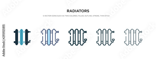 radiators icon in different style vector illustration. two colored and black radiators vector icons designed in filled, outline, line and stroke style can be used for web, mobile, ui