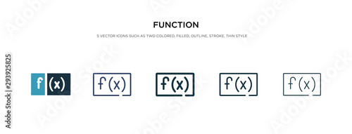 function icon in different style vector illustration. two colored and black function vector icons designed in filled, outline, line and stroke style can be used for web, mobile, ui