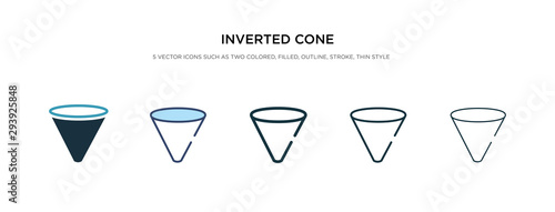 inverted cone icon in different style vector illustration. two colored and black inverted cone vector icons designed in filled, outline, line and stroke style can be used for web, mobile, ui