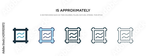 is approximately equal to icon in different style vector illustration. two colored and black is approximately equal to vector icons designed in filled, outline, line and stroke style can be used for
