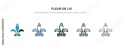 Obraz fleur de lis icon in different style vector illustration. two colored and black fleur de lis vector icons designed in filled, outline, line and stroke style can be used for web, mobile, ui