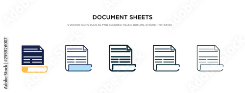 document sheets icon in different style vector illustration. two colored and black document sheets vector icons designed in filled, outline, line and stroke style can be used for web, mobile, ui