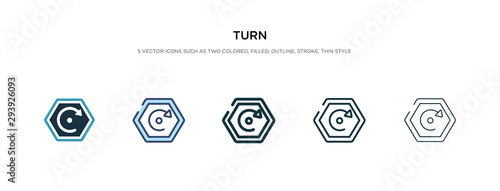 turn icon in different style vector illustration. two colored and black turn vector icons designed in filled, outline, line and stroke style can be used for web, mobile, ui
