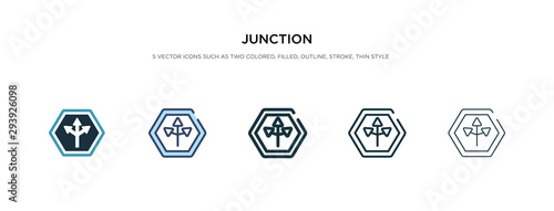 junction icon in different style vector illustration. two colored and black junction vector icons designed in filled, outline, line and stroke style can be used for web, mobile, ui