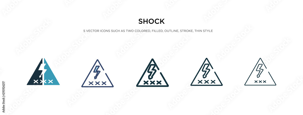 shock icon in different style vector illustration. two colored and black shock vector icons designed in filled, outline, line and stroke style can be used for web, mobile, ui
