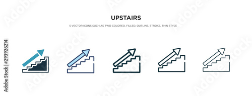 upstairs icon in different style vector illustration. two colored and black upstairs vector icons designed in filled, outline, line and stroke style can be used for web, mobile, ui
