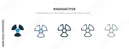 radioactive icon in different style vector illustration. two colored and black radioactive vector icons designed in filled, outline, line and stroke style can be used for web, mobile, ui
