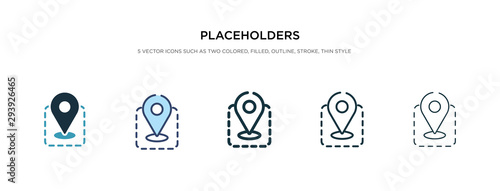 placeholders icon in different style vector illustration. two colored and black placeholders vector icons designed in filled, outline, line and stroke style can be used for web, mobile, ui