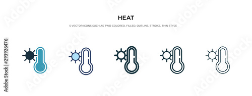 heat icon in different style vector illustration. two colored and black heat vector icons designed in filled, outline, line and stroke style can be used for web, mobile, ui