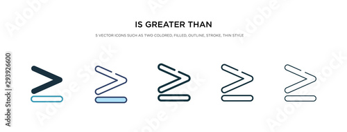 is greater than icon in different style vector illustration. two colored and black is greater than vector icons designed in filled, outline, line and stroke style can be used for web, mobile, ui