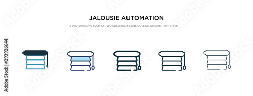 jalousie automation icon in different style vector illustration. two colored and black jalousie automation vector icons designed in filled, outline, line and stroke style can be used for web,