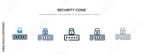 security code icon in different style vector illustration. two colored and black security code vector icons designed in filled, outline, line and stroke style can be used for web, mobile, ui