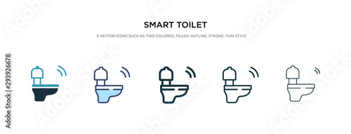 smart toilet icon in different style vector illustration. two colored and black smart toilet vector icons designed in filled, outline, line and stroke style can be used for web, mobile, ui