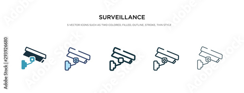 surveillance icon in different style vector illustration. two colored and black surveillance vector icons designed in filled, outline, line and stroke style can be used for web, mobile, ui