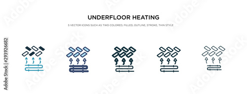 underfloor heating icon in different style vector illustration. two colored and black underfloor heating vector icons designed in filled, outline, line and stroke style can be used for web, mobile,