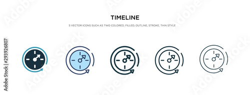 timeline icon in different style vector illustration. two colored and black timeline vector icons designed in filled, outline, line and stroke style can be used for web, mobile, ui