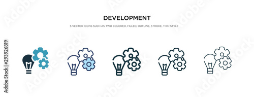 development icon in different style vector illustration. two colored and black development vector icons designed in filled, outline, line and stroke style can be used for web, mobile, ui