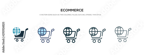 ecommerce icon in different style vector illustration. two colored and black ecommerce vector icons designed in filled, outline, line and stroke style can be used for web, mobile, ui