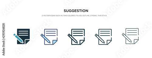 suggestion icon in different style vector illustration. two colored and black suggestion vector icons designed in filled, outline, line and stroke style can be used for web, mobile, ui photo