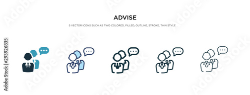 advise icon in different style vector illustration. two colored and black advise vector icons designed in filled, outline, line and stroke style can be used for web, mobile, ui photo