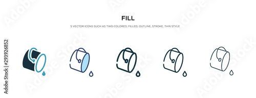 fill icon in different style vector illustration. two colored and black fill vector icons designed in filled, outline, line and stroke style can be used for web, mobile, ui