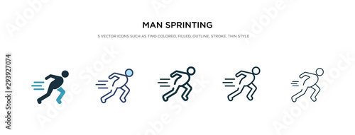 man sprinting icon in different style vector illustration. two colored and black man sprinting vector icons designed in filled, outline, line and stroke style can be used for web, mobile, ui