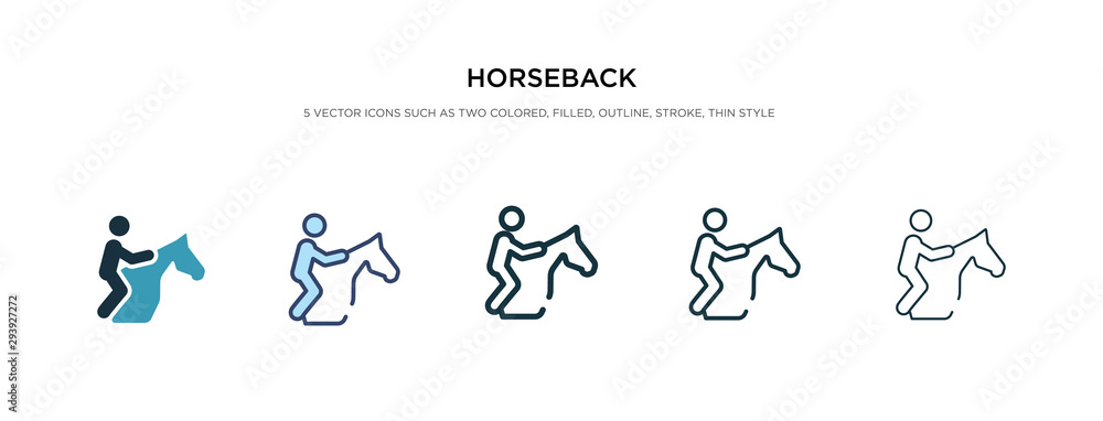 horseback icon in different style vector illustration. two colored and black horseback vector icons designed in filled, outline, line and stroke style can be used for web, mobile, ui horseback icon in different style vector illustration. two colored and black horseback vector icons designed in filled, outline, line and stroke style can be used for web, mobile, ui