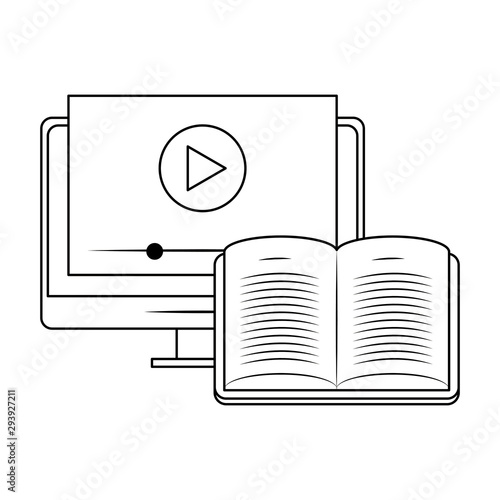 computer and books design