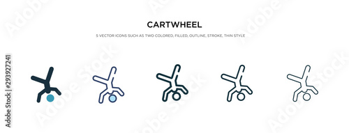 cartwheel icon in different style vector illustration. two colored and black cartwheel vector icons designed in filled, outline, line and stroke style can be used for web, mobile, ui