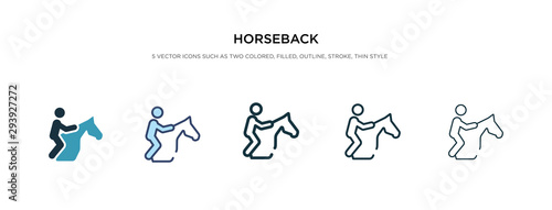 horseback icon in different style vector illustration. two colored and black horseback vector icons designed in filled, outline, line and stroke style can be used for web, mobile, ui