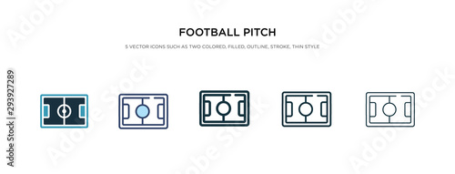 football pitch icon in different style vector illustration. two colored and black football pitch vector icons designed in filled, outline, line and stroke style can be used for web, mobile, ui
