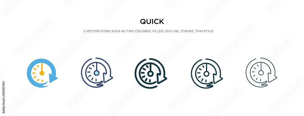 quick icon in different style vector illustration. two colored and black quick vector icons designed in filled, outline, line and stroke style can be used for web, mobile, ui