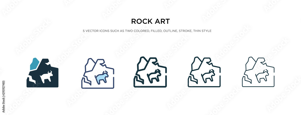 rock art icon in different style vector illustration. two colored and black rock art vector icons designed in filled, outline, line and stroke style can be used for web, mobile, ui rock art icon in different style vector illustration. two colored and black rock art vector icons designed in filled, outline, line and stroke style can be used for web, mobile, ui