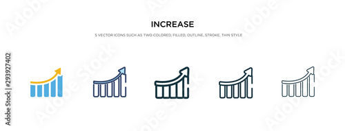 increase icon in different style vector illustration. two colored and black increase vector icons designed in filled, outline, line and stroke style can be used for web, mobile, ui